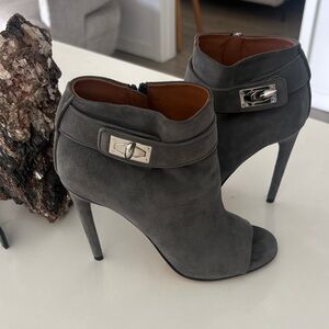 Givenchy Gray Suede Heeled Boots